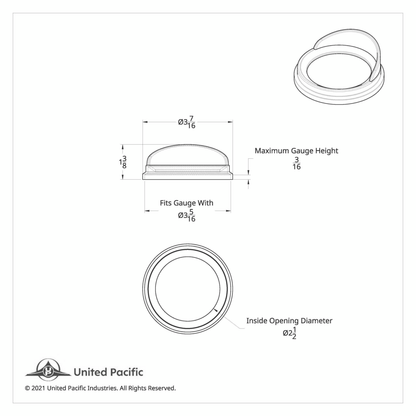 Pyrometer Gauge Cover With Visor For Kenworth/Peterbilt - Classic Design