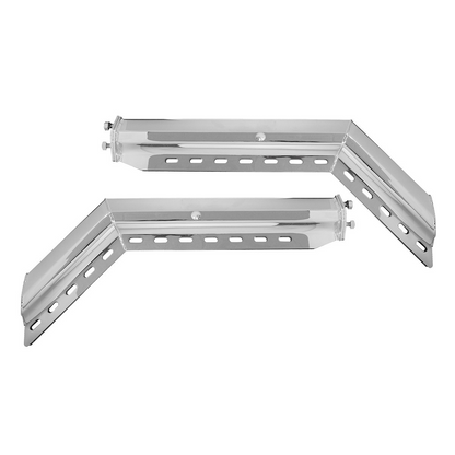 30" Stainless 45-Degree Angled Heavy Duty Mud Flap Hangers - 2" Bolt Pattern (Pair)