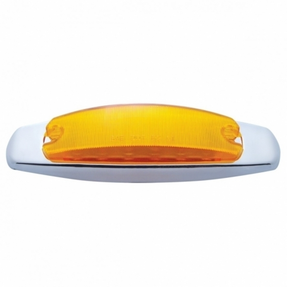 12 LED Rectangular Light (Clearance/Marker) With Chrome Bezel - Amber LED/Amber Lens
