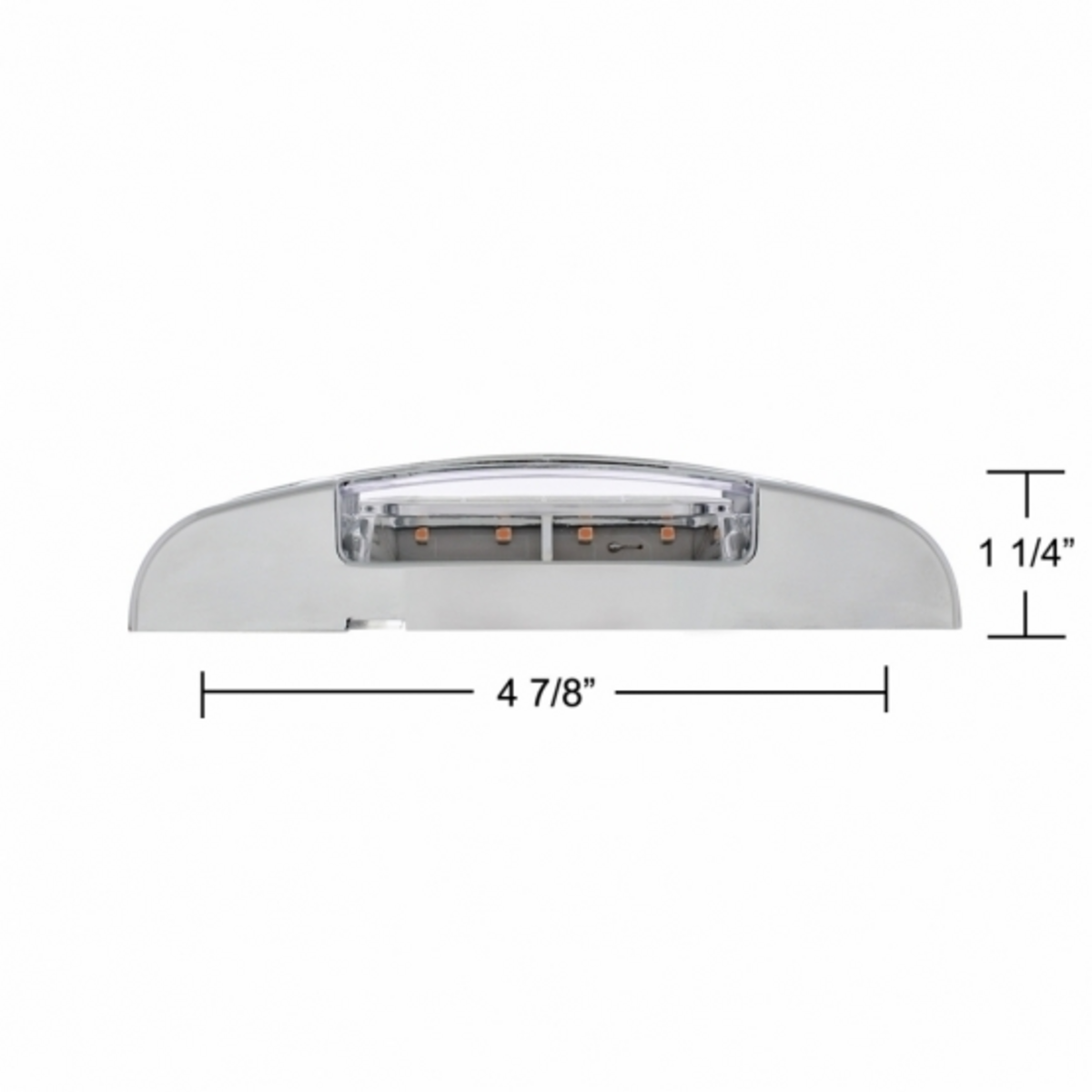 16 LED Reflector Light (Clearance/Marker) With Chrome Bezel - Amber LED/Clear Lens