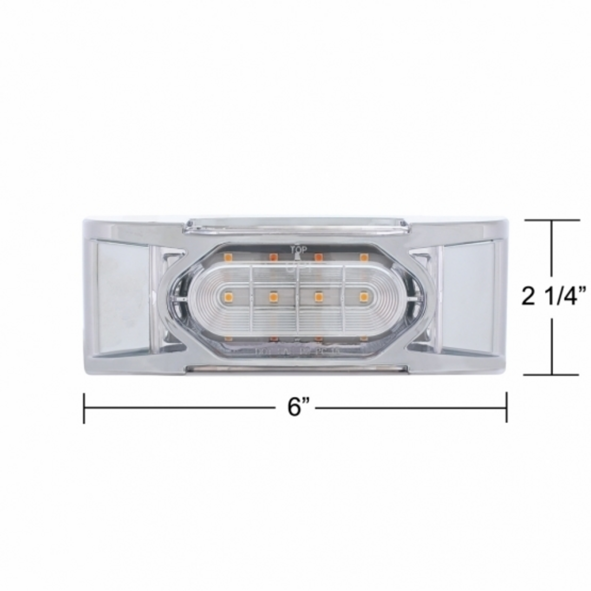 16 LED Reflector Light (Clearance/Marker) With Chrome Bezel - Amber LED/Clear Lens