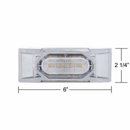 16 LED Reflector Light (Clearance/Marker) With Chrome Bezel - Amber LED/Clear Lens