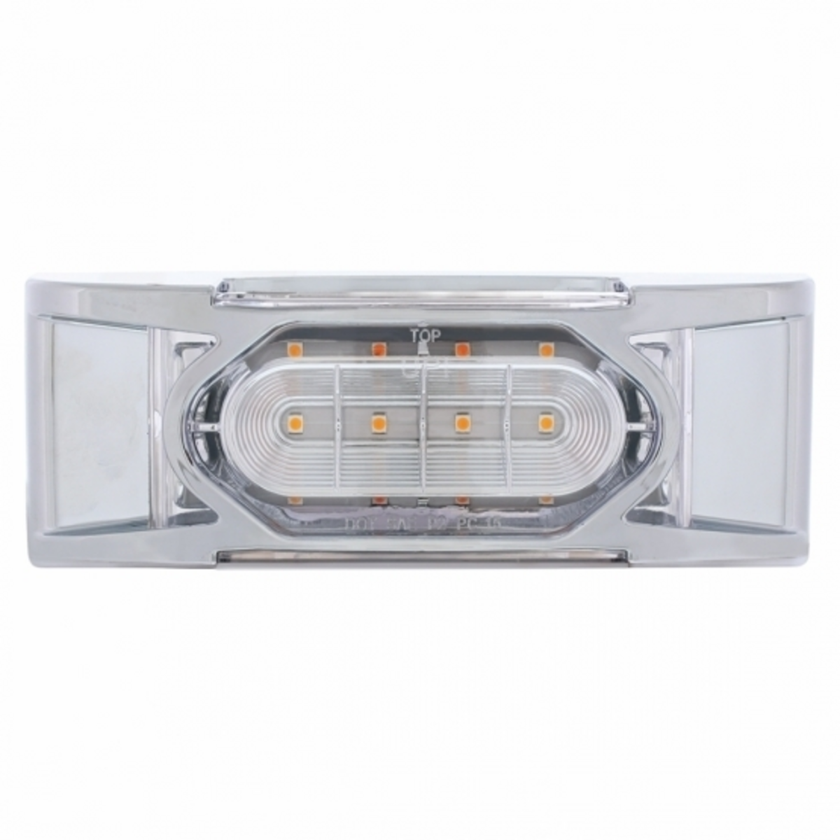16 LED Reflector Light (Clearance/Marker) With Chrome Bezel - Amber LED/Clear Lens