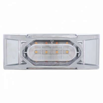 16 LED Reflector Light (Clearance/Marker) With Chrome Bezel - Amber LED/Clear Lens