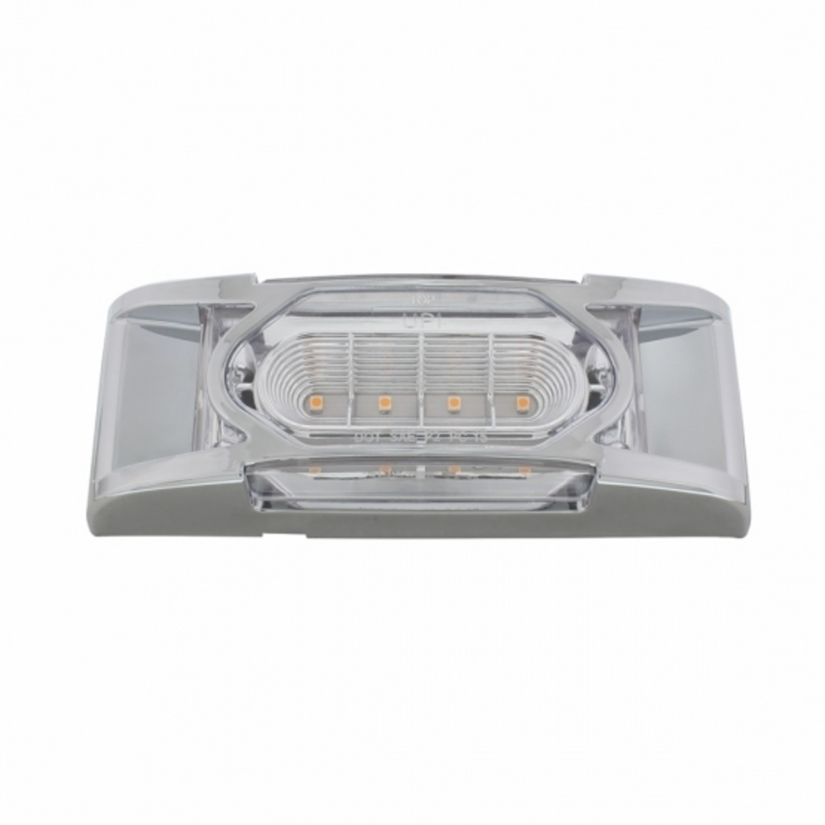 16 LED Reflector Light (Clearance/Marker) With Chrome Bezel - Amber LED/Clear Lens