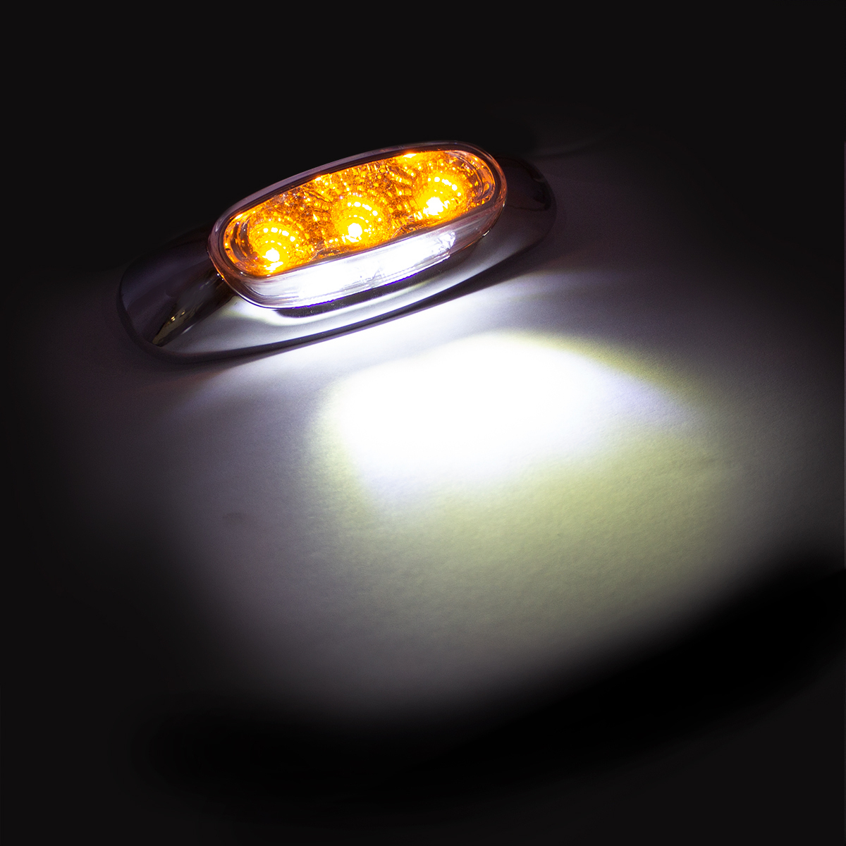 5 LED Reflector Auxiliary/Utility Light With Side Ditch Light - Amber LED/Clear Lens (Card)
