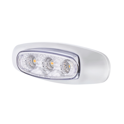 5 LED Reflector Auxiliary/Utility Light With Side Ditch Light - Amber LED/Clear Lens (Card)