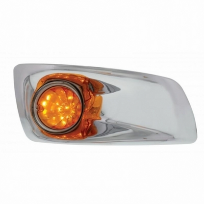 Fog Light Cover With 17 LED Watermelon Light For 2007-17 KW T660- Passenger -Amber LED/ Amber Lens