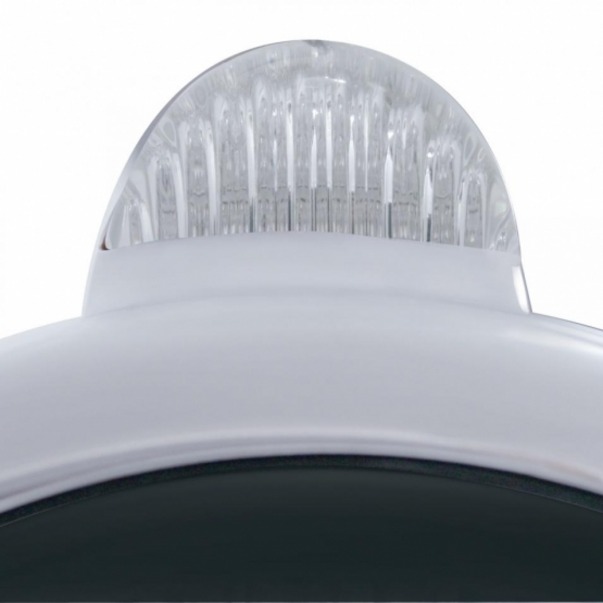 Stainless Steel Guide 682-C Headlight H4 With White LED & LED Signal - Clear Lens