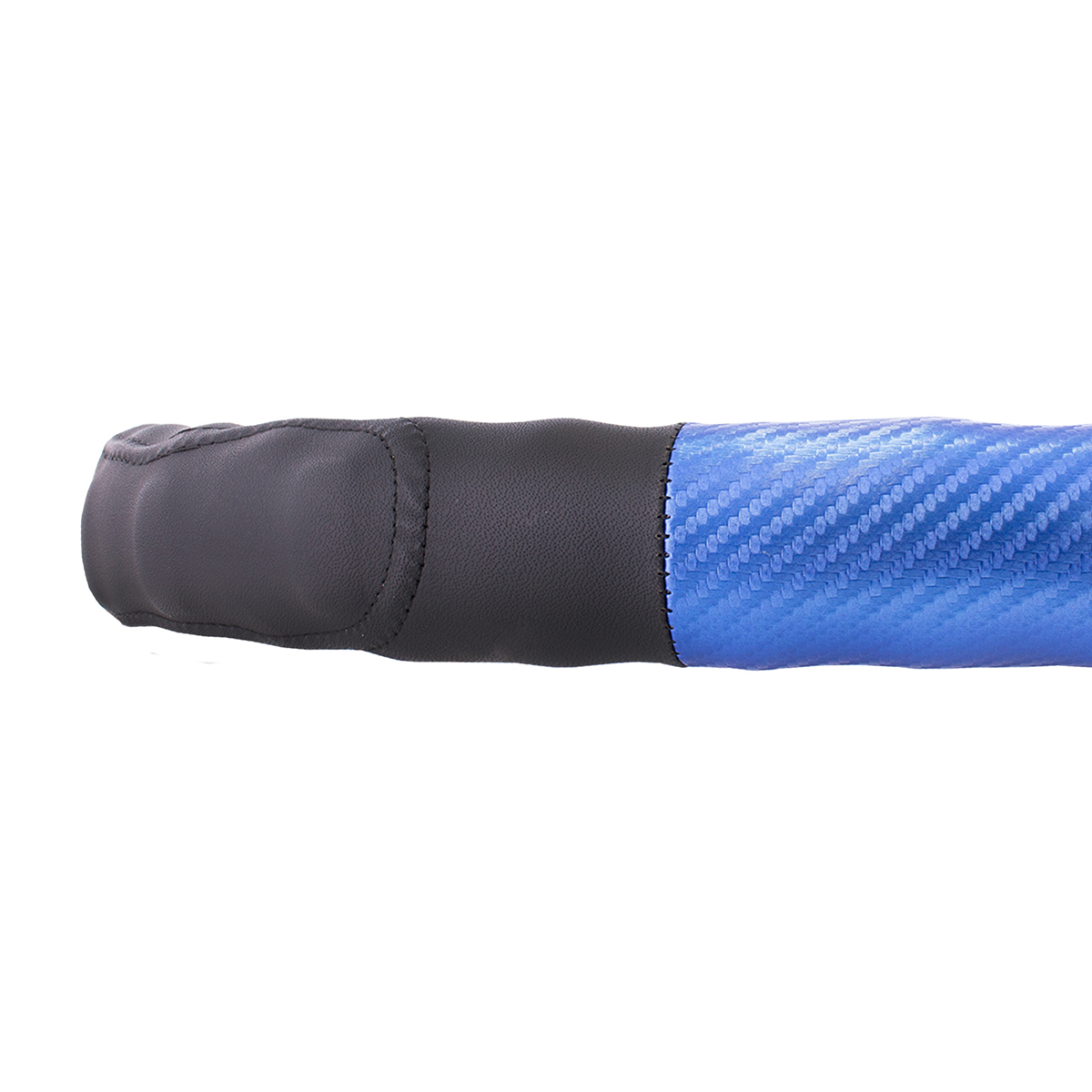 18" Carbon Fiber Pattern Steering Wheel Cover - Blue Stitching