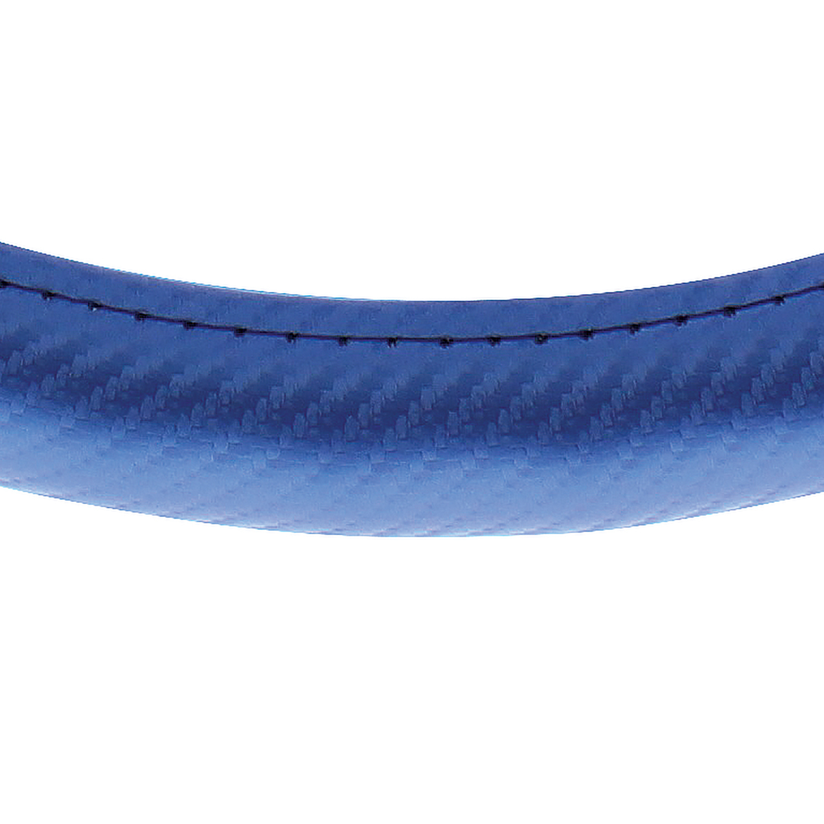 18" Carbon Fiber Pattern Steering Wheel Cover - Blue Stitching