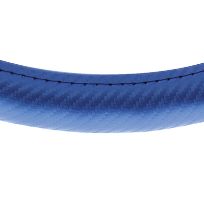 18" Carbon Fiber Pattern Steering Wheel Cover - Blue Stitching