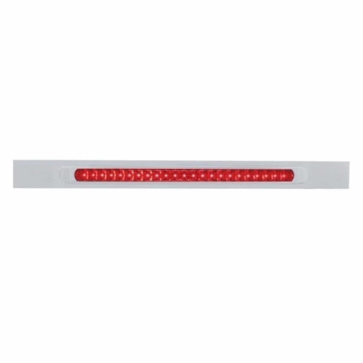 Chrome Top Mud Flap Plate With 23 SMD LED Light Bar & Bezel - Red LED/Red Lens (Each)