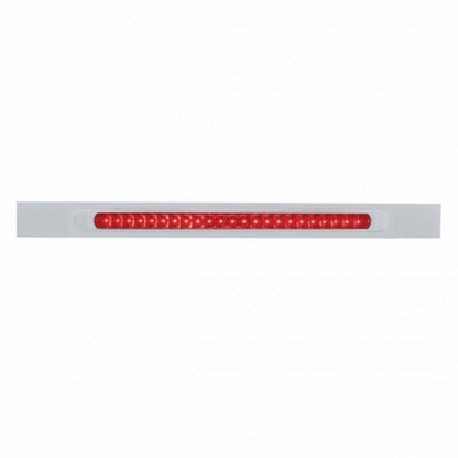 Chrome Top Mud Flap Plate With 23 SMD LED Light Bar & Bezel - Red LED/Red Lens (Each)