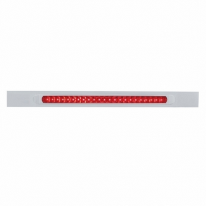 Chrome Top Mud Flap Plate With 23 SMD LED Light Bar & Bezel - Red LED/Red Lens (Each)