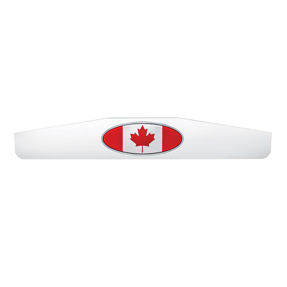 4" X 24" Chrome Bottom Mud Flap Weight With Oval Canada Flag Emblem
