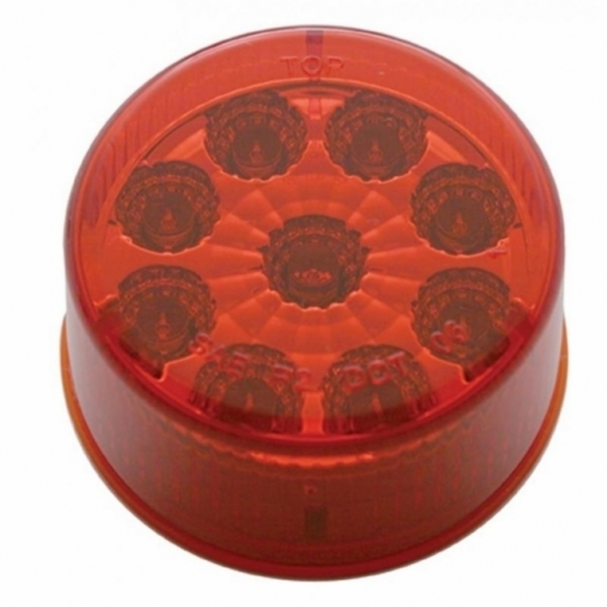 30" Heavy Duty Mud Flap Hangers With 9 LED Reflector End Cap & Bezel - Red LED/Red Lens (Pair)
