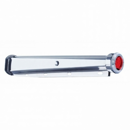 30" Heavy Duty Mud Flap Hangers With 9 LED Reflector End Cap & Bezel - Red LED/Red Lens (Pair)