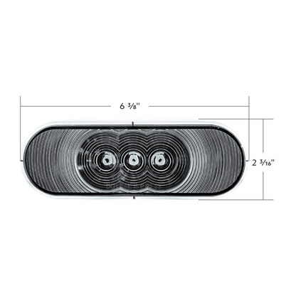 6 LED 6" Oval Light (Back-Up)-White LED/Clear Lens