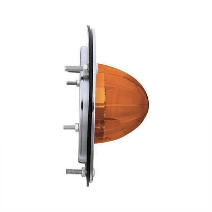 17 LED Dual Function Watermelon Reflector Light Sleeper Bunk Kit With 304 SS Bezel-Amber LED/Amber Lens
