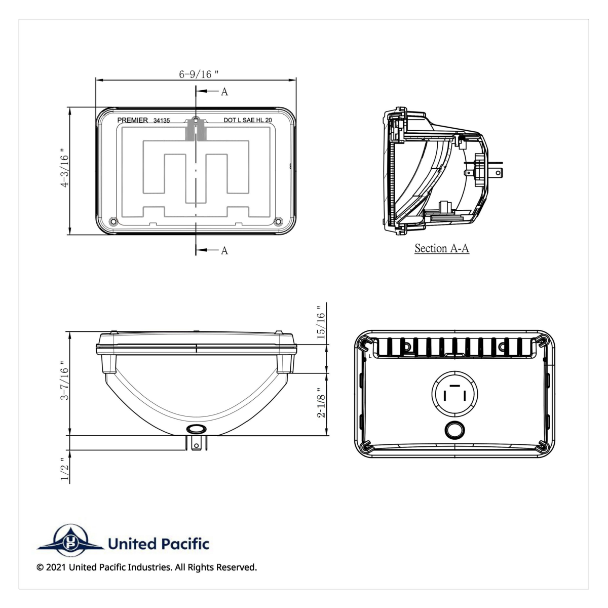 ULTRALIT - LED Heated 4" X 6" Low Beam Headlight