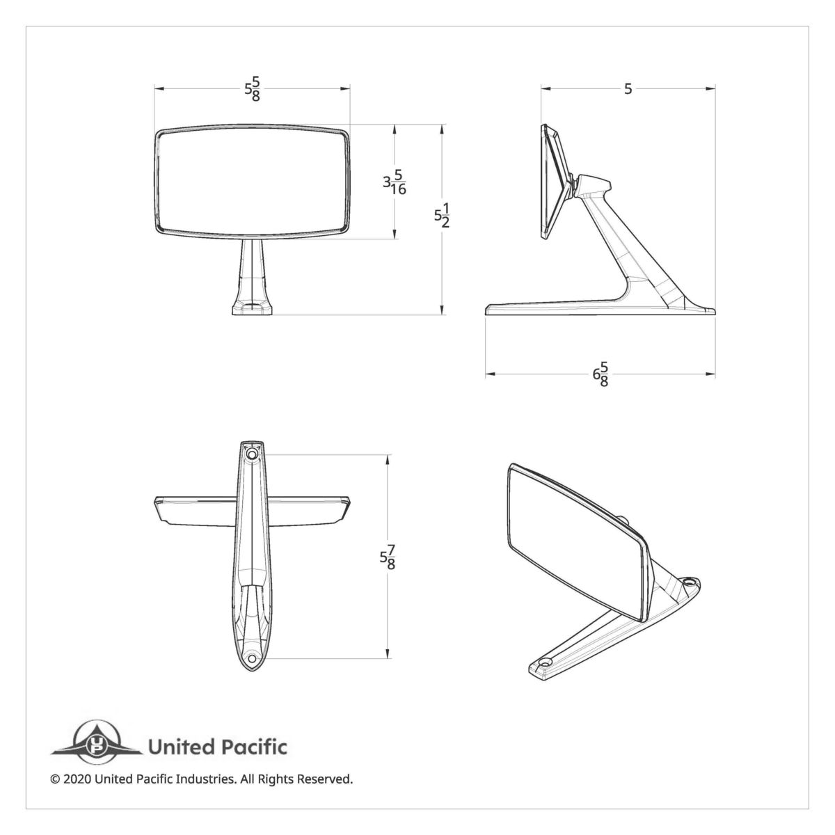 Exterior Mirror For 1967-68 Ford Mustang - L/H