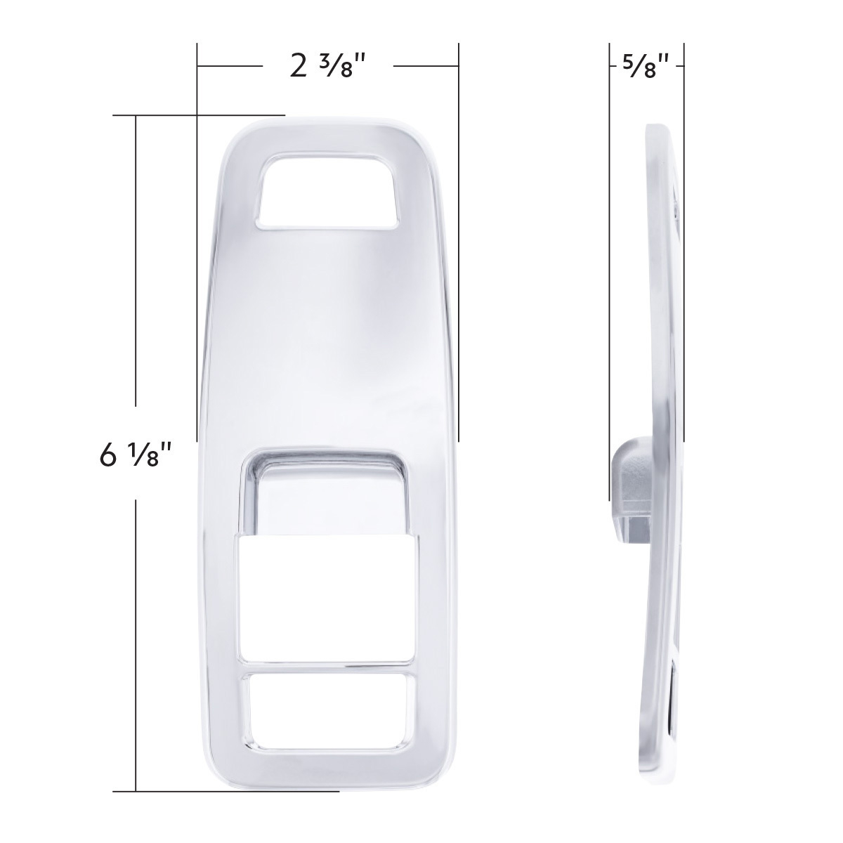 Chrome Plastic Door Switch Cover For 2013-2024 Kenworth T680-Driver (Without Power Mirrors)