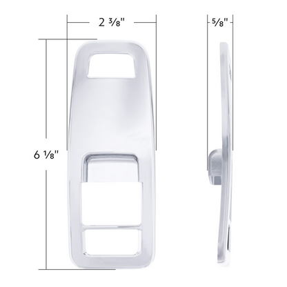 Chrome Plastic Door Switch Cover For 2013-2024 Kenworth T680-Driver (Without Power Mirrors)