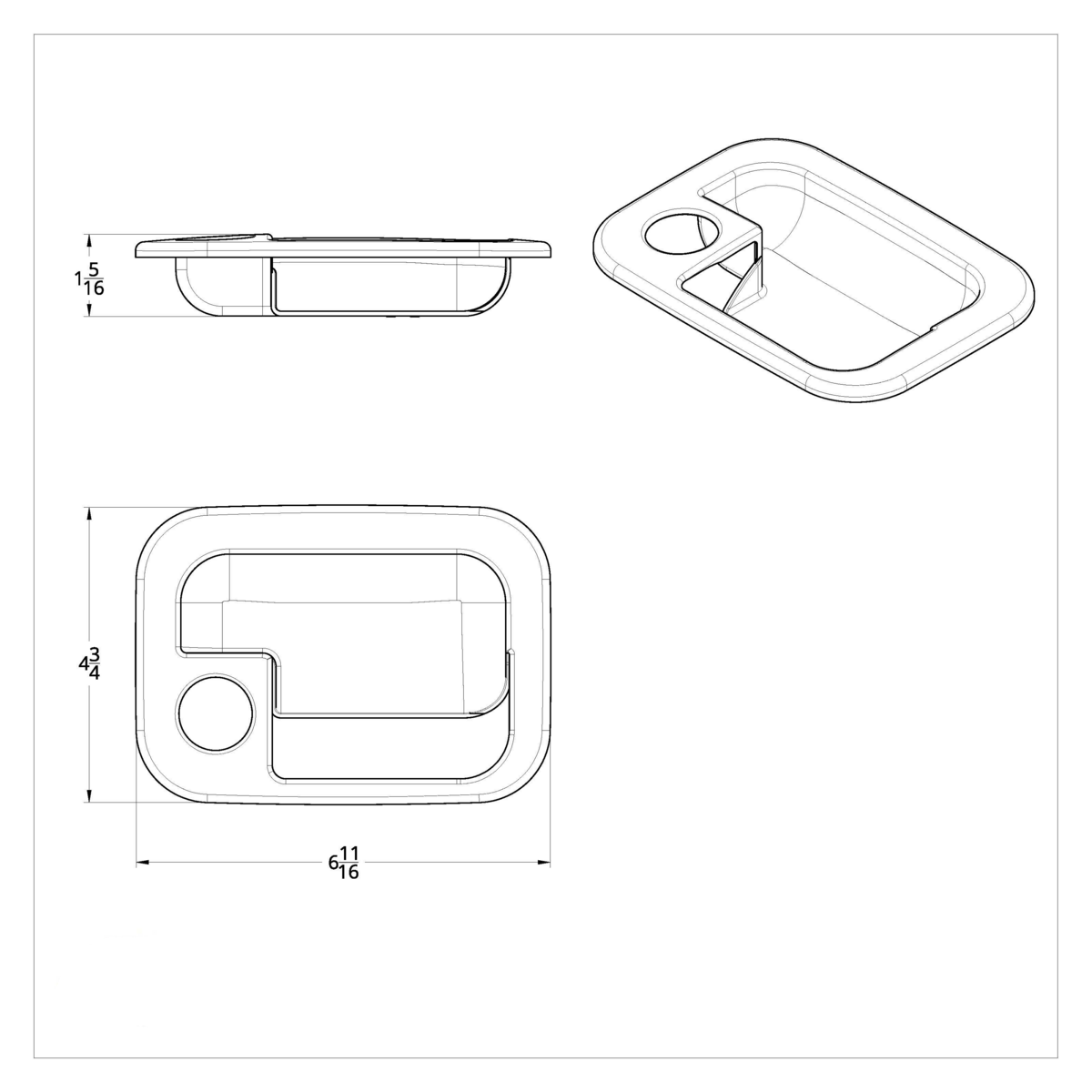 Chrome Exterior Door Handle Cover For 2003+ Kenworth & 2004+Peterbilt Trucks - Driver