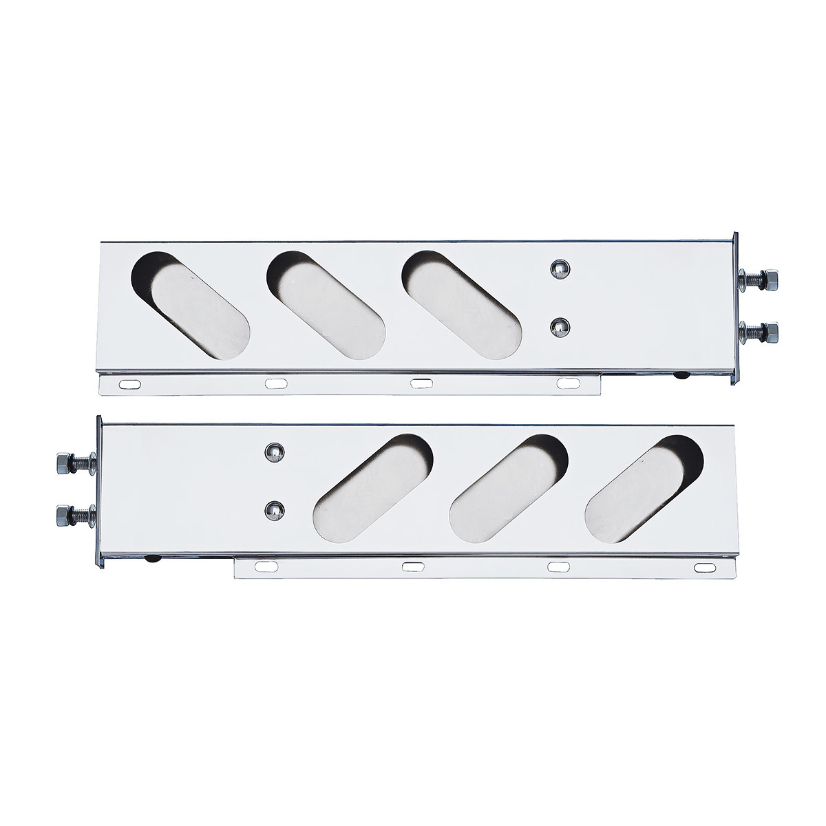 2.5" Bolt Pattern Stainless Spring Loaded Light Bar With 6X Oval Light Cutouts (Pair)