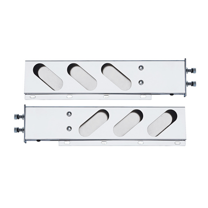 2.5" Bolt Pattern Stainless Spring Loaded Light Bar With 6X Oval Light Cutouts (Pair)