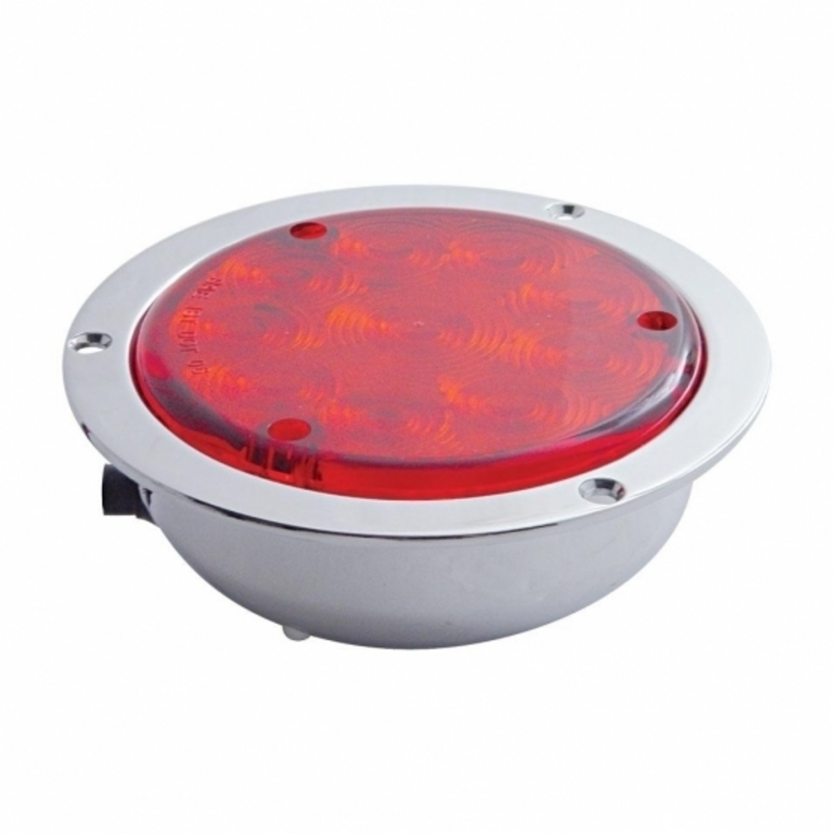 10 LED 4" Round Flange Mount Light (Stop, Turn & Tail) - Red LED/Red Lens