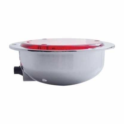 10 LED 4" Round Flange Mount Light (Stop, Turn & Tail) - Red LED/Red Lens