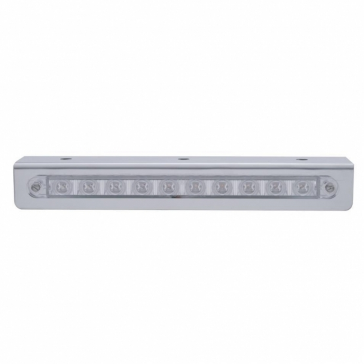 9-3/4" Stainless Light Bracket With 10 LED 9" Light Bar - Red LED/Clear Lens