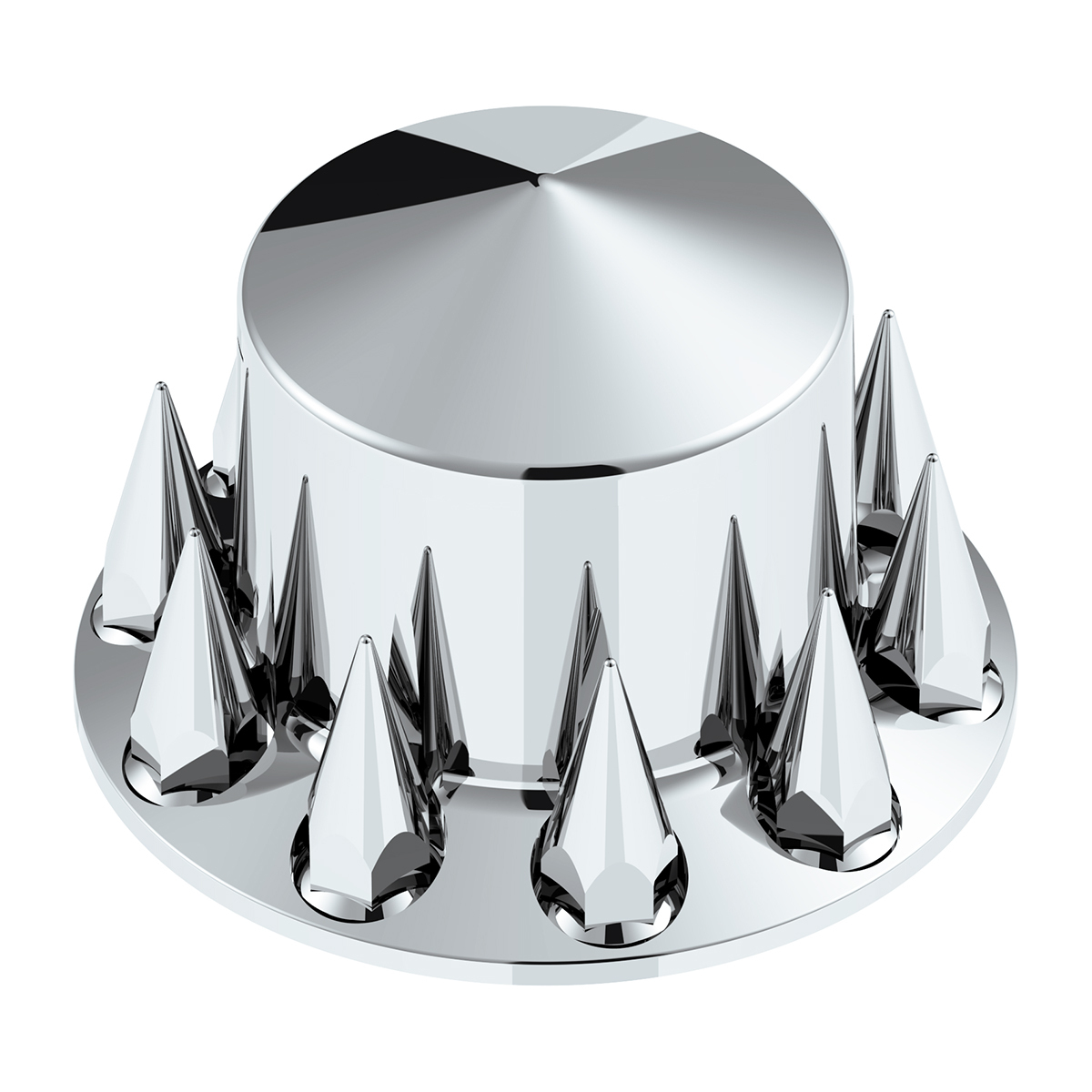 Pointed Rear Axle Cover With 33mm Spike Thread-On Nut Covers - Chrome