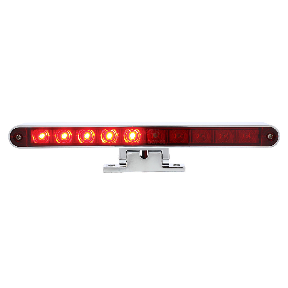 10 LED Split Function 3rd Brake Light With Chrome Swivel Pedestal Base - Red LED/Red Lens