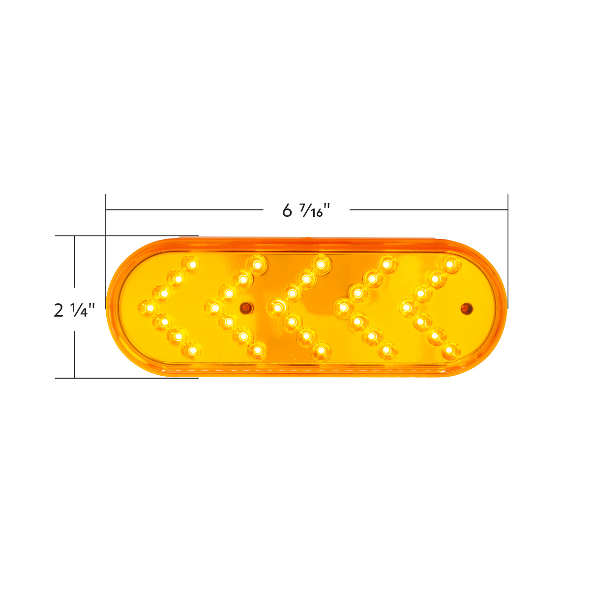 35 LED 6" Reflector Oval Sequential Turn Signal Light - Amber LED/Amber Lens