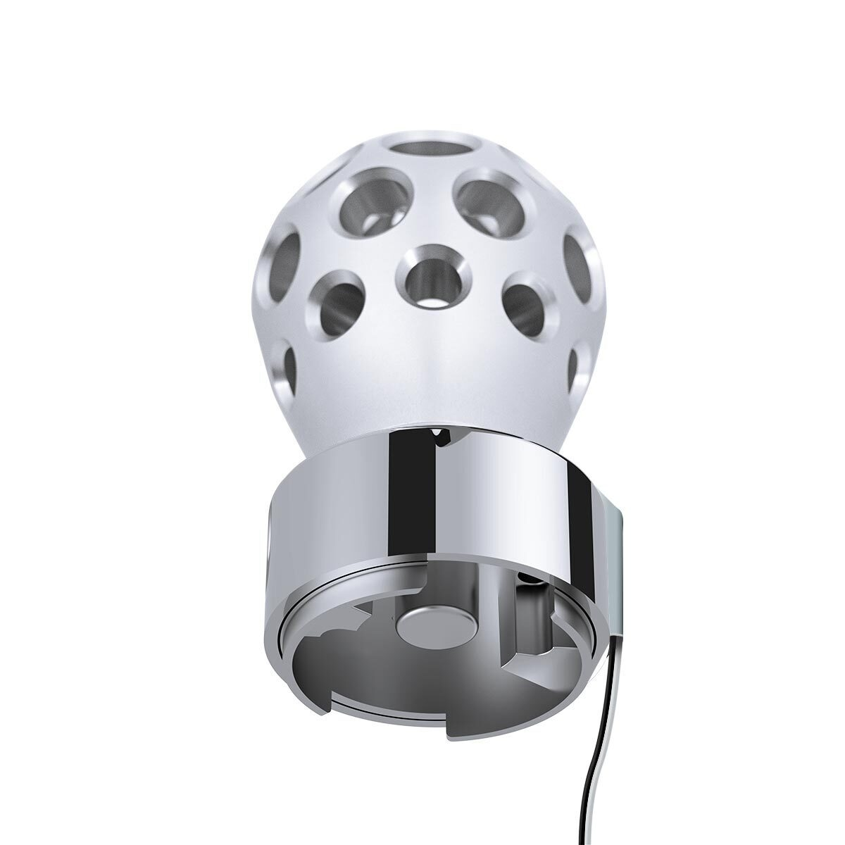 Thread-On Annodized Phoenix Ball Gearshift Knob With LED 9/10 Speed Adapter-Amber LED