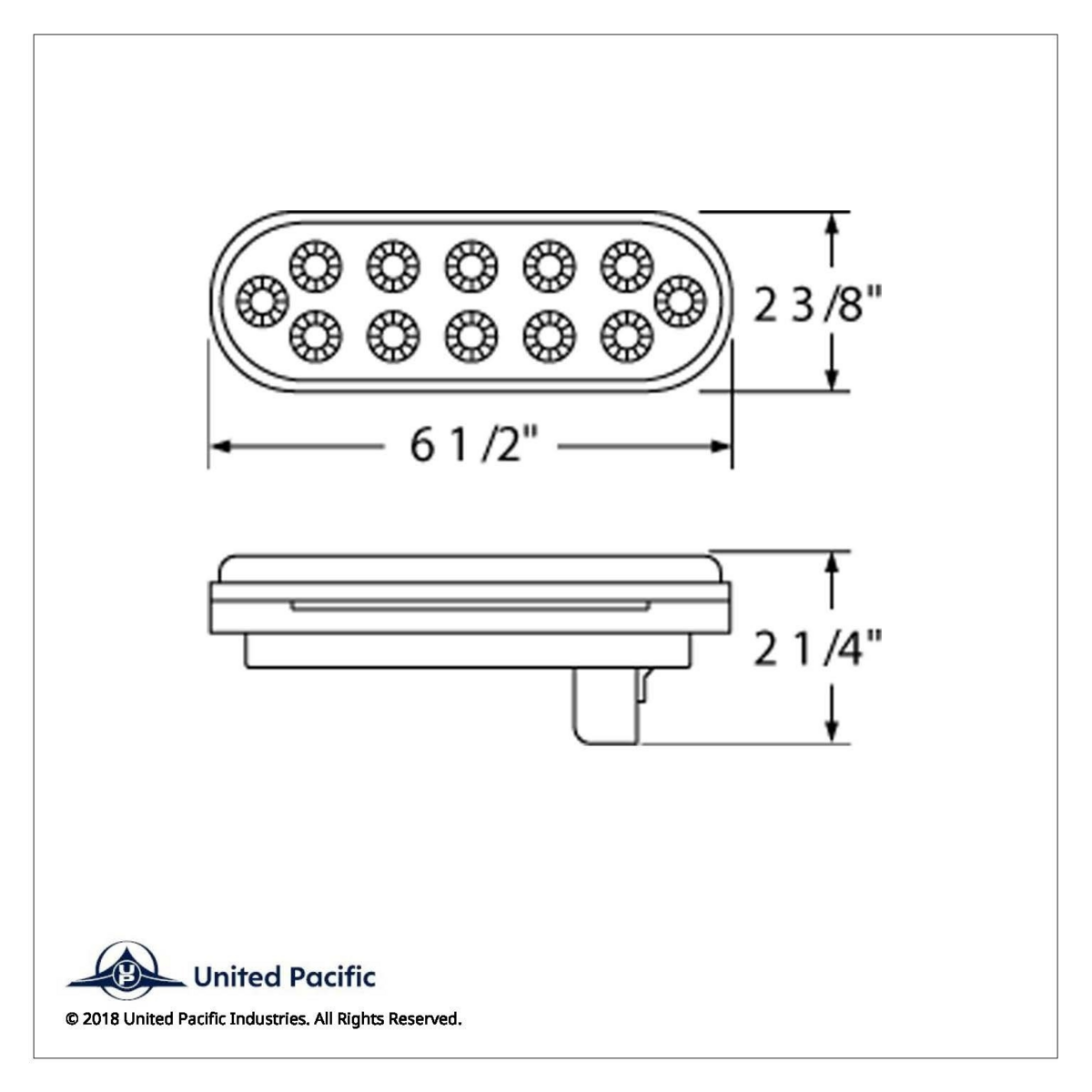 12 LED 6" Oval Reflector Light (Stop, Turn & Tail) - Red LED/Red Lens
