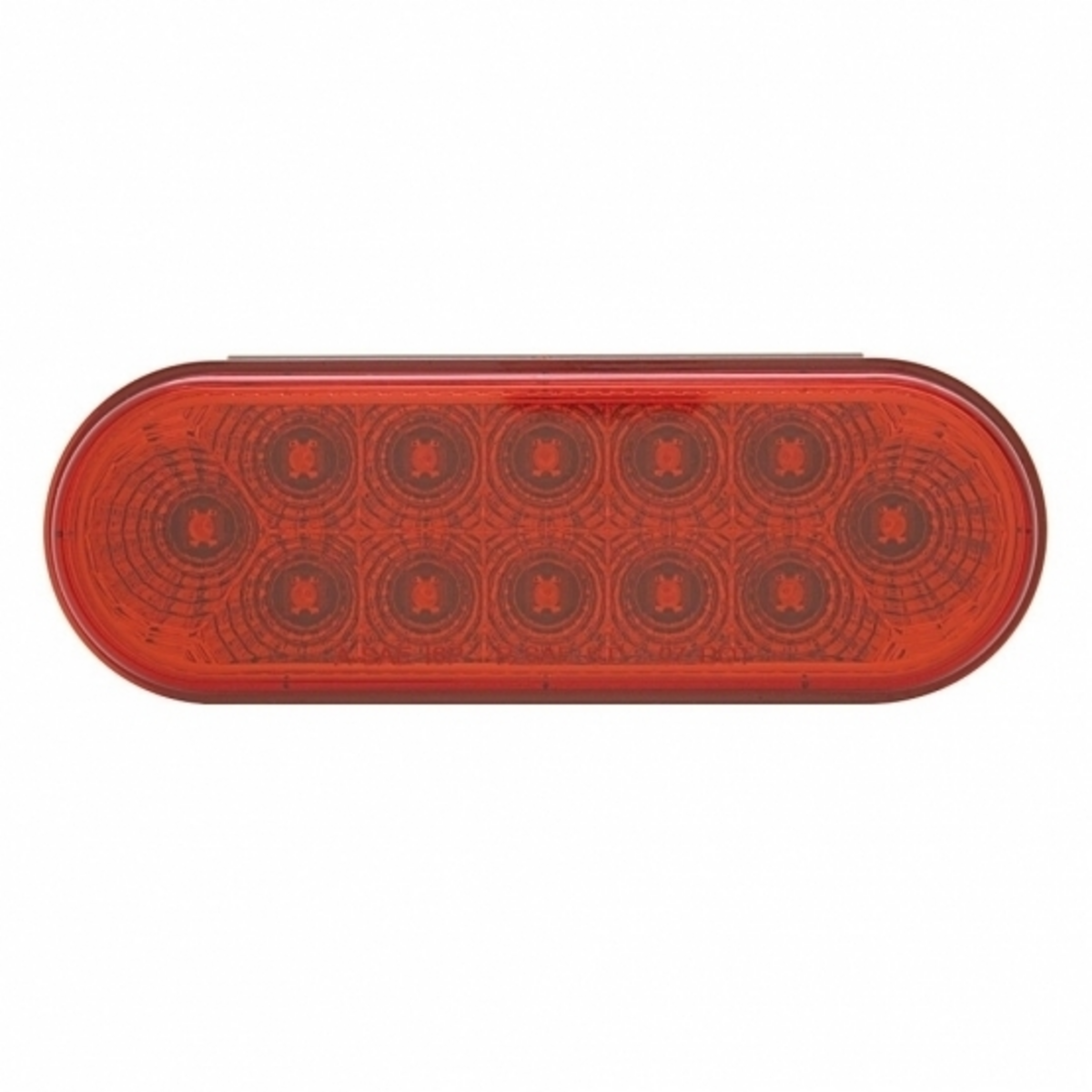 12 LED 6" Oval Reflector Light (Stop, Turn & Tail) - Red LED/Red Lens