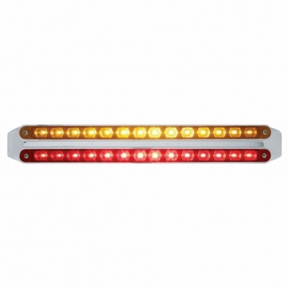 Dual 14 LED 12" Light Bars - Amber & Red LED/Amber & Red Lens