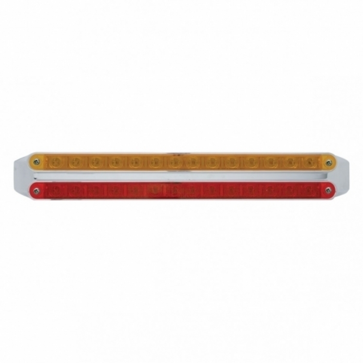 Dual 14 LED 12" Light Bars - Amber & Red LED/Amber & Red Lens