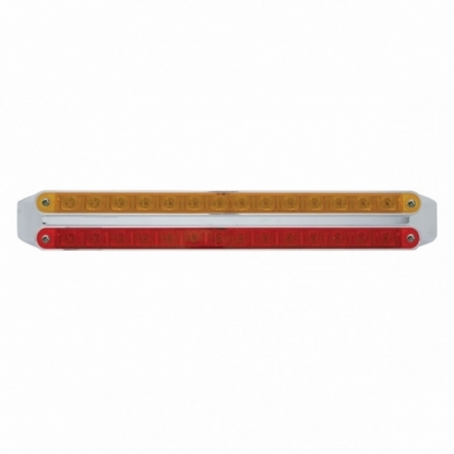 Dual 14 LED 12" Light Bars - Amber & Red LED/Amber & Red Lens