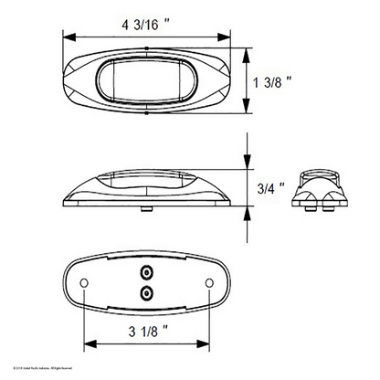 3 LED Reflector Light (Clearance/Marker) - Amber LED/Clear Lens (Bulk)