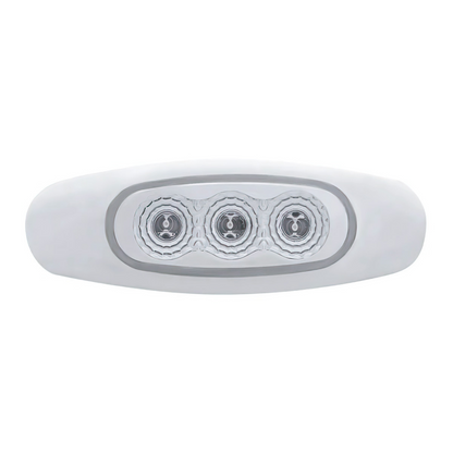 3 LED Reflector Light (Clearance/Marker) - Amber LED/Clear Lens (Bulk)