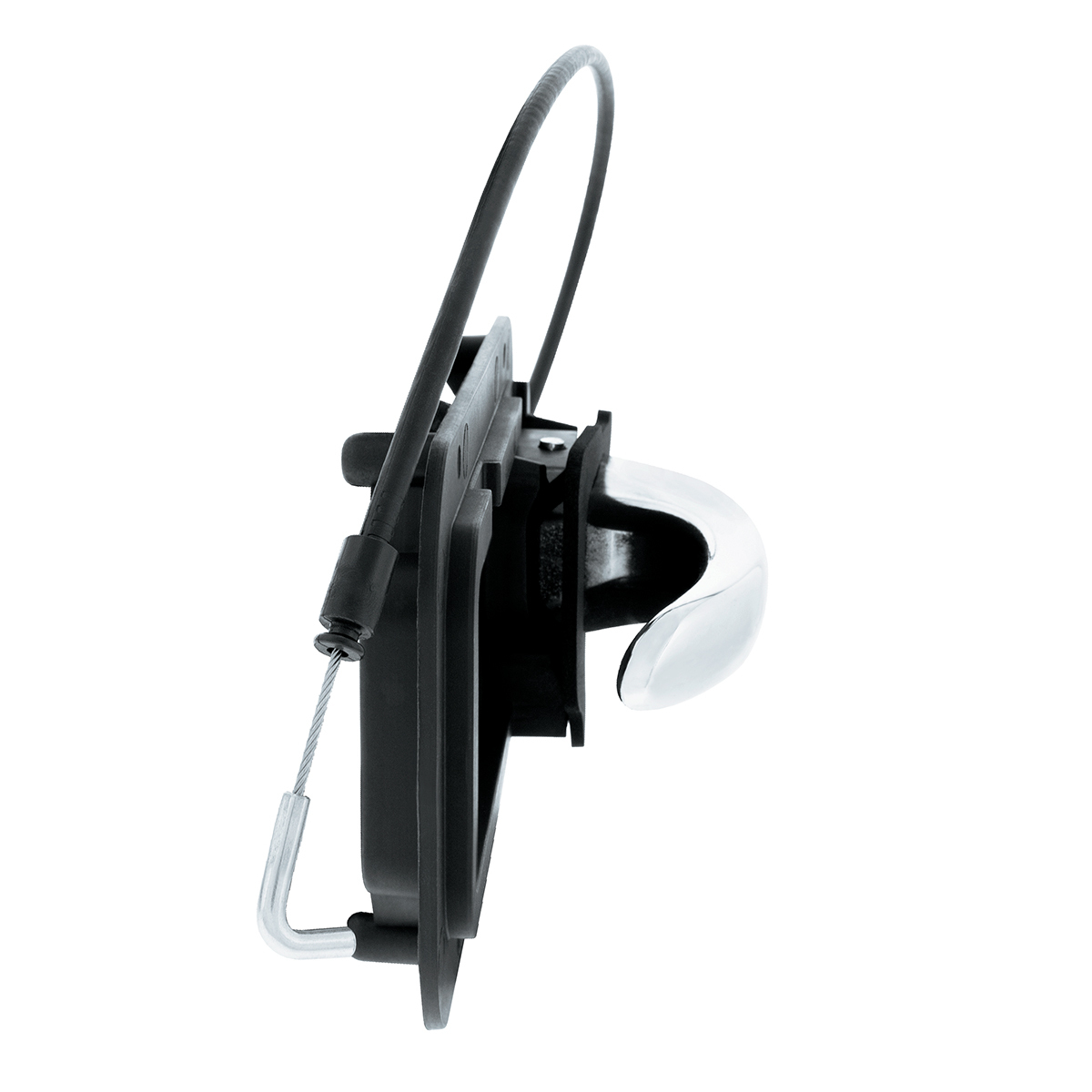 Chrome Interior Door Handle W/Cable & Base For Peterbilt 389 (2008-2023) And 386 (2006-2016) - Driver (Bulk)