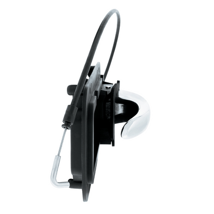 Chrome Interior Door Handle W/Cable & Base For Peterbilt 389 (2008-2023) And 386 (2006-2016) - Driver (Bulk)