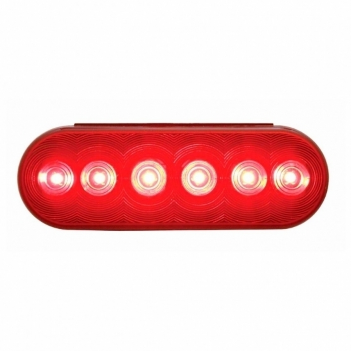 6 LED Oval Light Kit (Stop, Turn & Tail) - Red LED/Red Lens